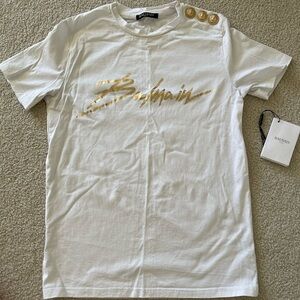 Balmain T-Shirt with golden buttons accent